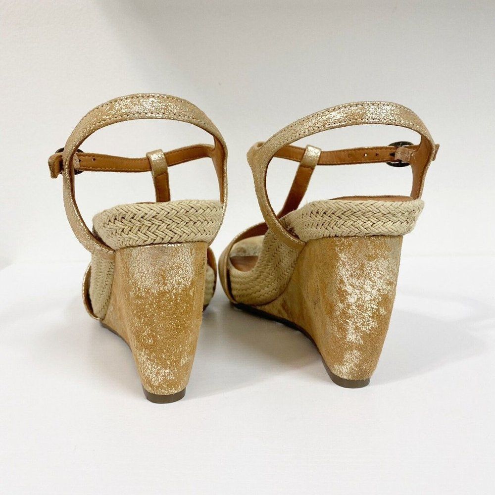 L'Amour Des Pieds Idelle Wedge Rubbed Gold 9 1/2 - Picture 4 of 6